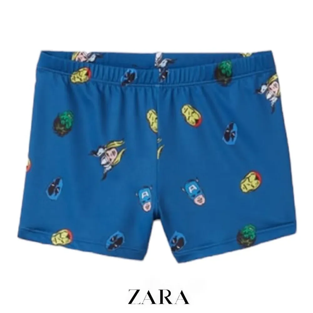 ZARA Kids | Blue | AVENGERS © MARVEL BERMUDA SWIM SHORTS